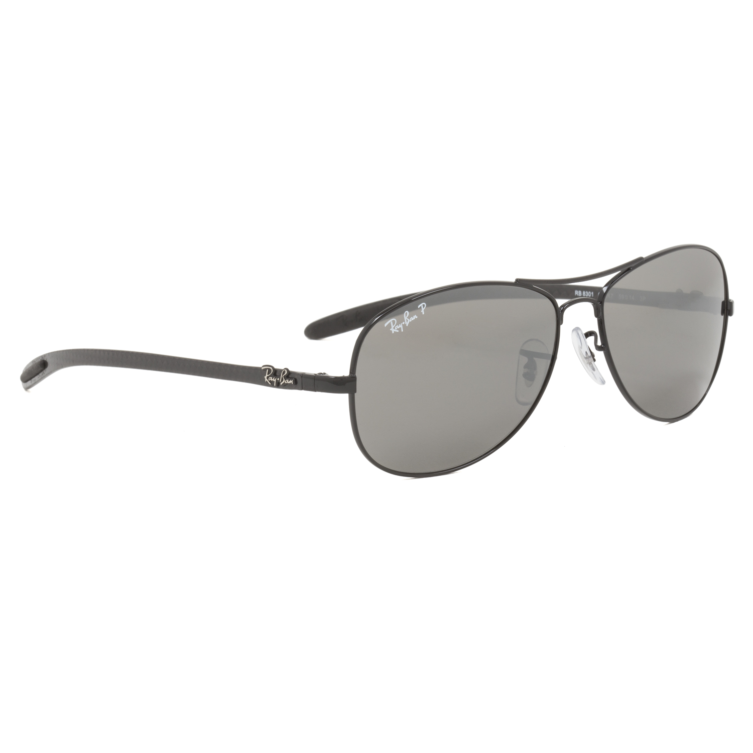 Ray Ban RB 8301 Carbon Fiber Aviator Sunglasses 002/K7 Black / Grey